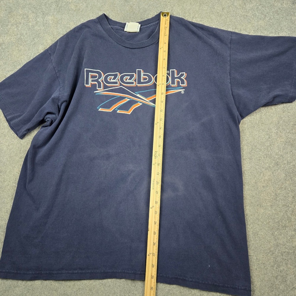 Reebok T Shirt Mens XL Blue Vintage 90s Single Stitch Graphic Vector Logo USA - Picture 10 of 12